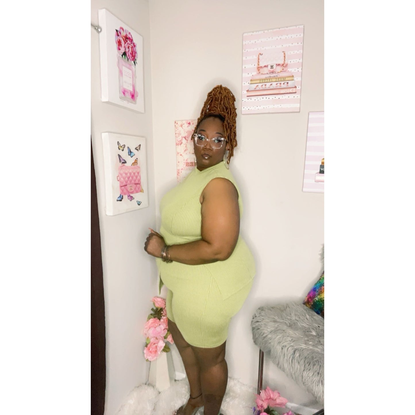 Lime green two piece set