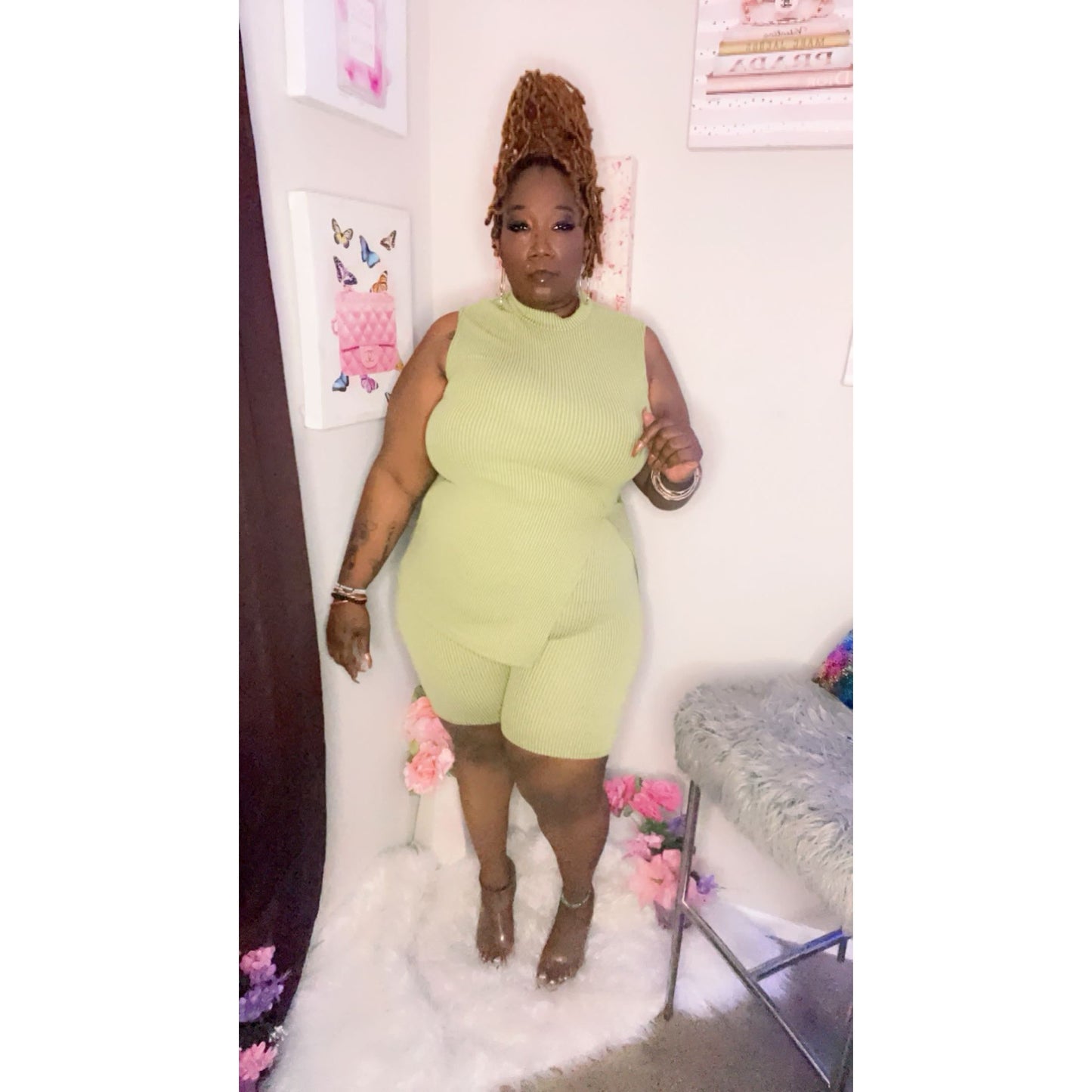 Lime green two piece set