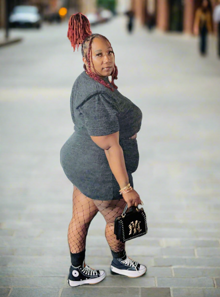 Charcoal two piece skirt set