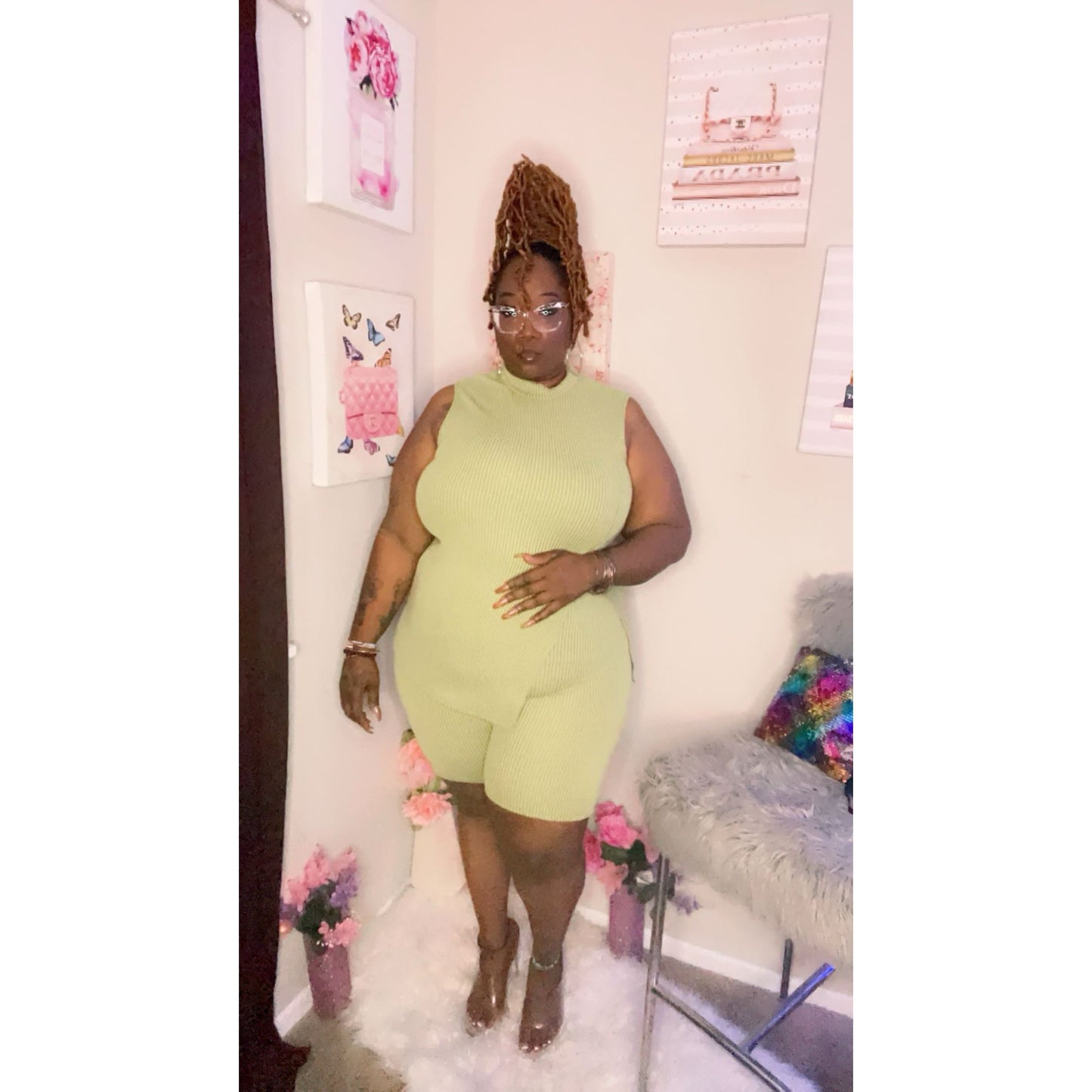 Lime green two piece set