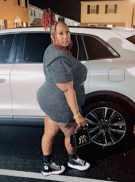 Charcoal two piece skirt set