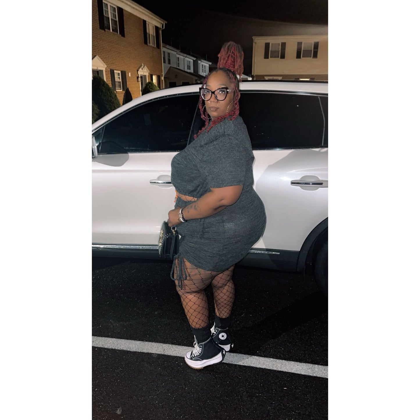 Charcoal two piece skirt set