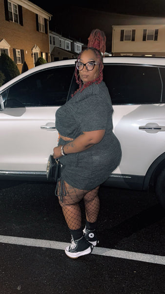 Charcoal two piece skirt set