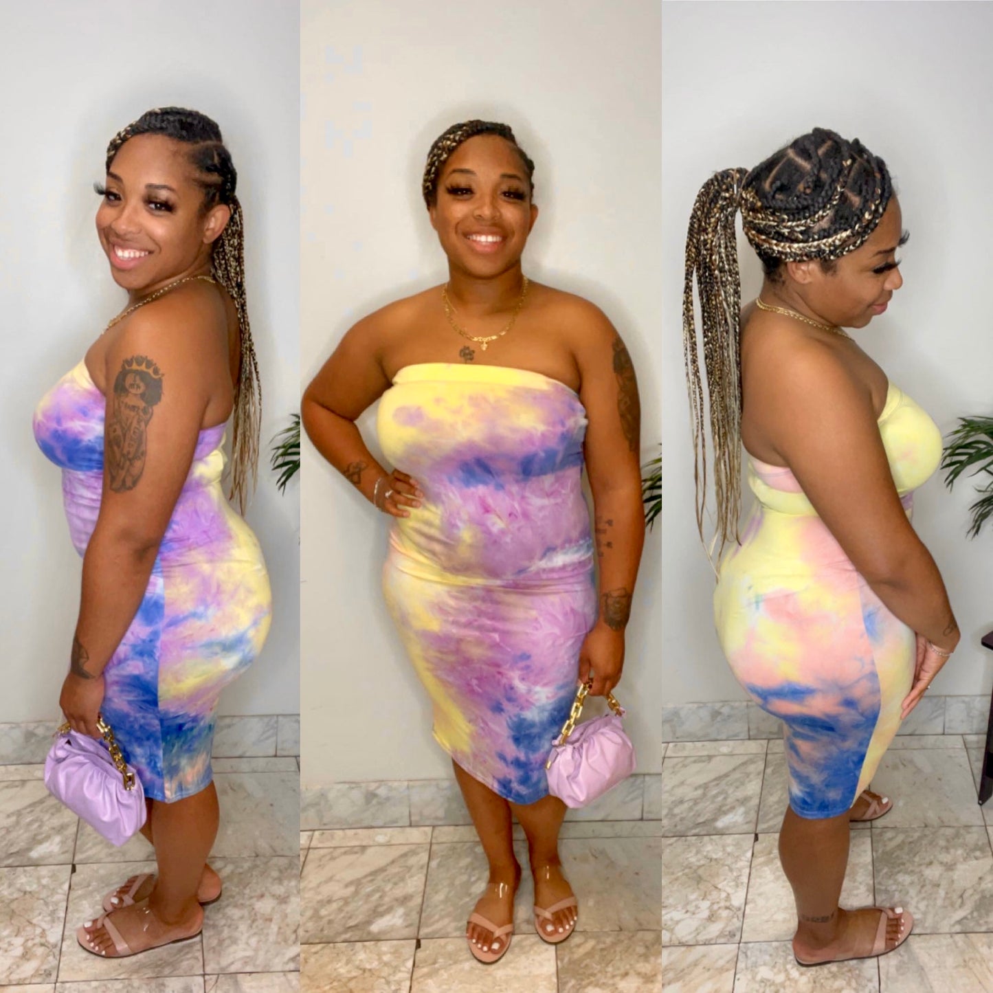 Tye dye tube top dress