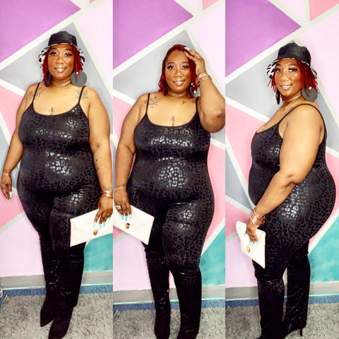 Sassy Black leopard jumpsuit