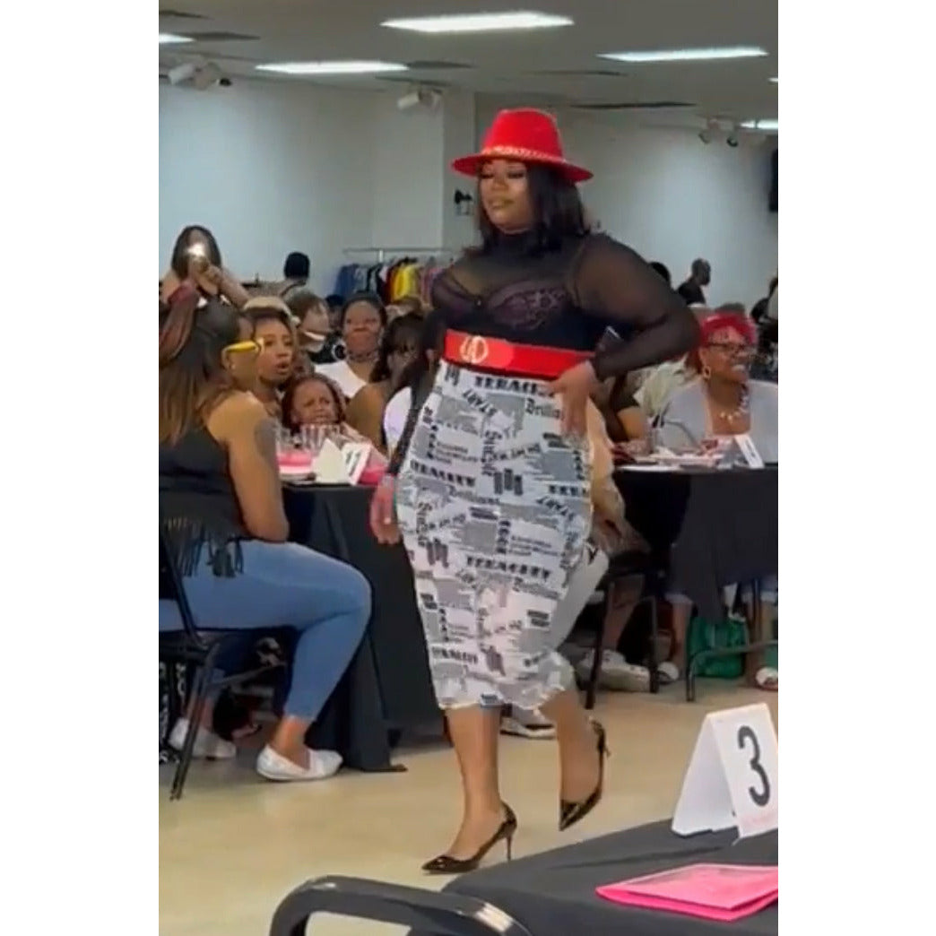 Newspaper Skirt and Mesh Top