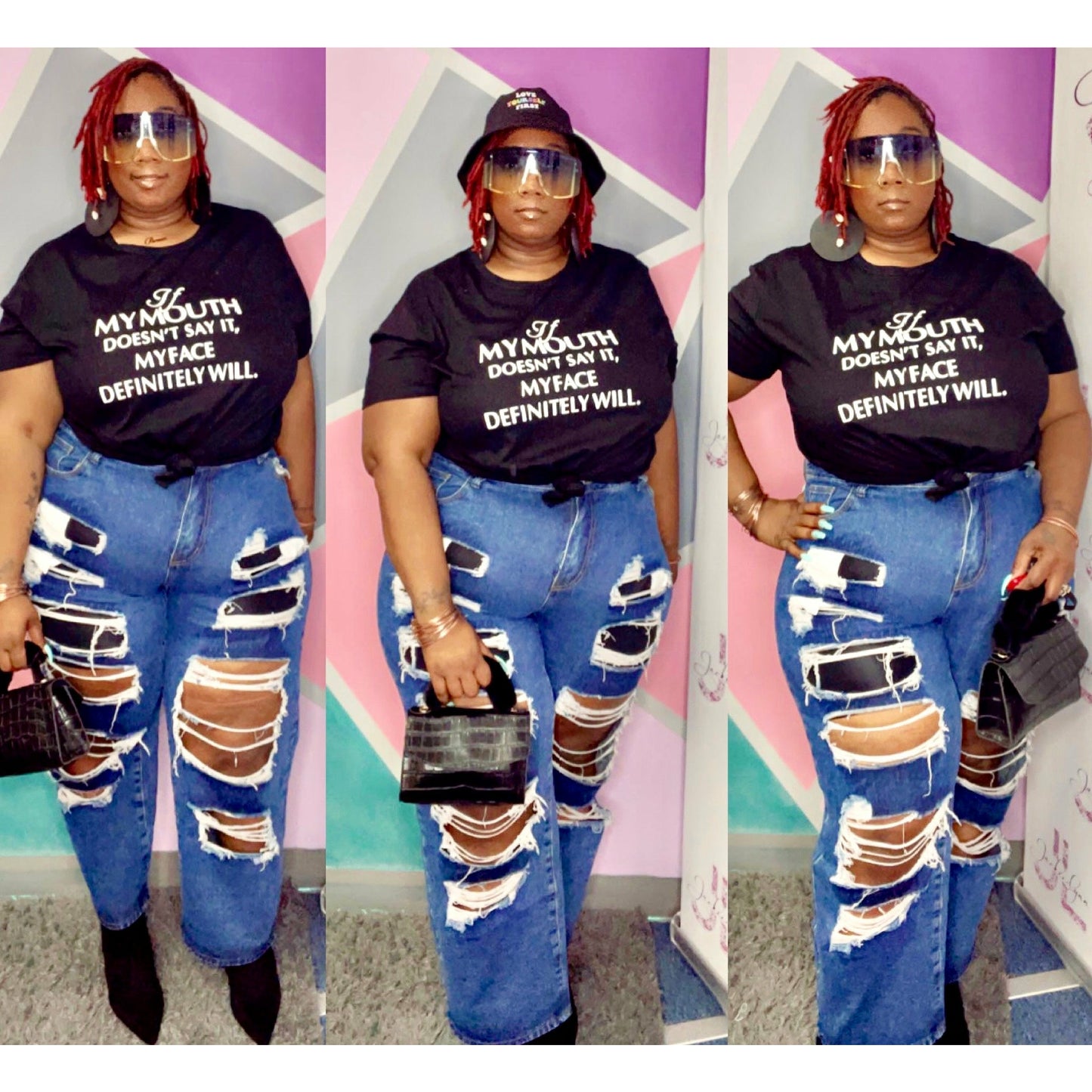 Baddie top and ripped jeans