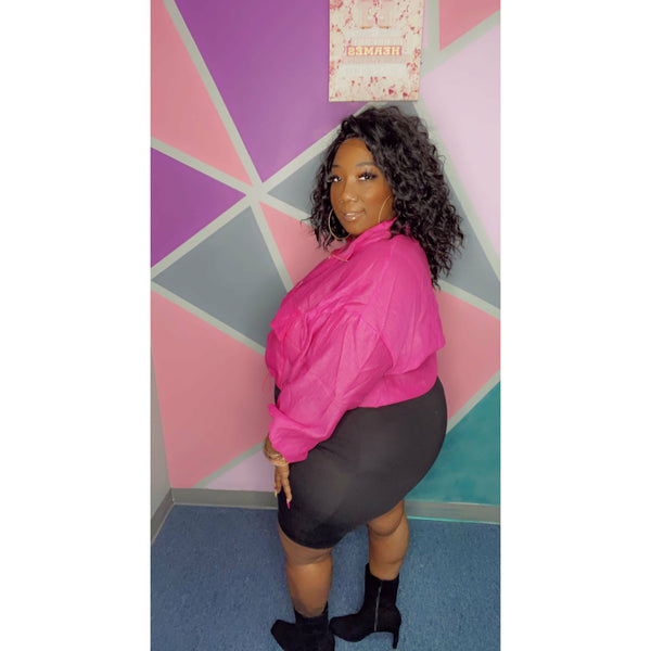 Pink Jacket with biker shorts